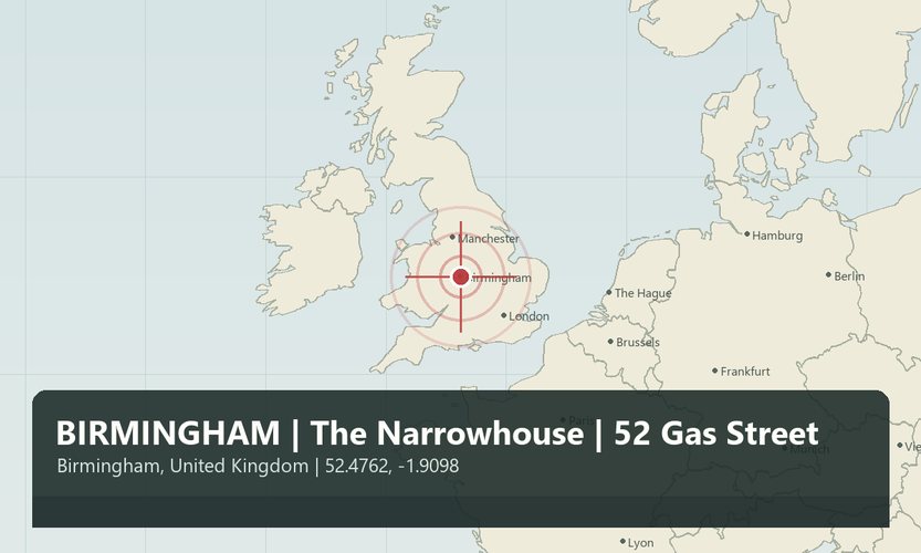 BIRMINGHAM | The Narrowhouse | 52 Gas Street